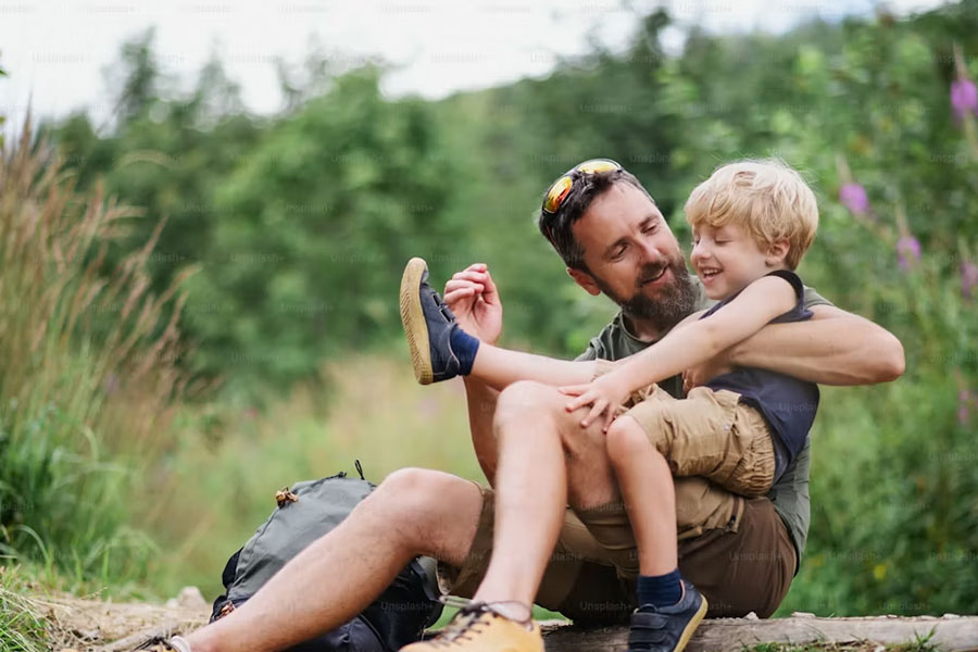 Father With Son Outdoors