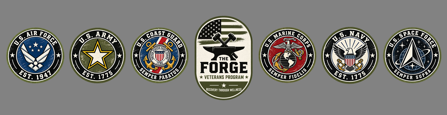 The Forge Logo And Military Seals